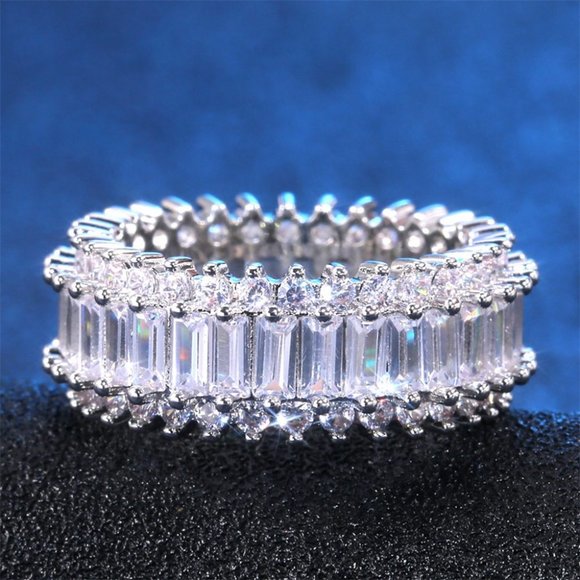 Fashion Dainty Gems Zircon Beautiful Eternity Rings for Women, EVGG1369 - Picture 3 of 14